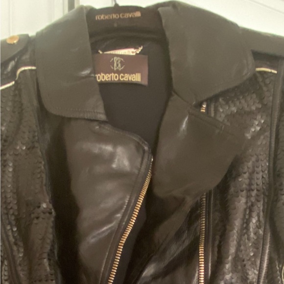 Roberto Cavalli Snake Python Leather Moto Biker Jacket - Picture 1 of 6